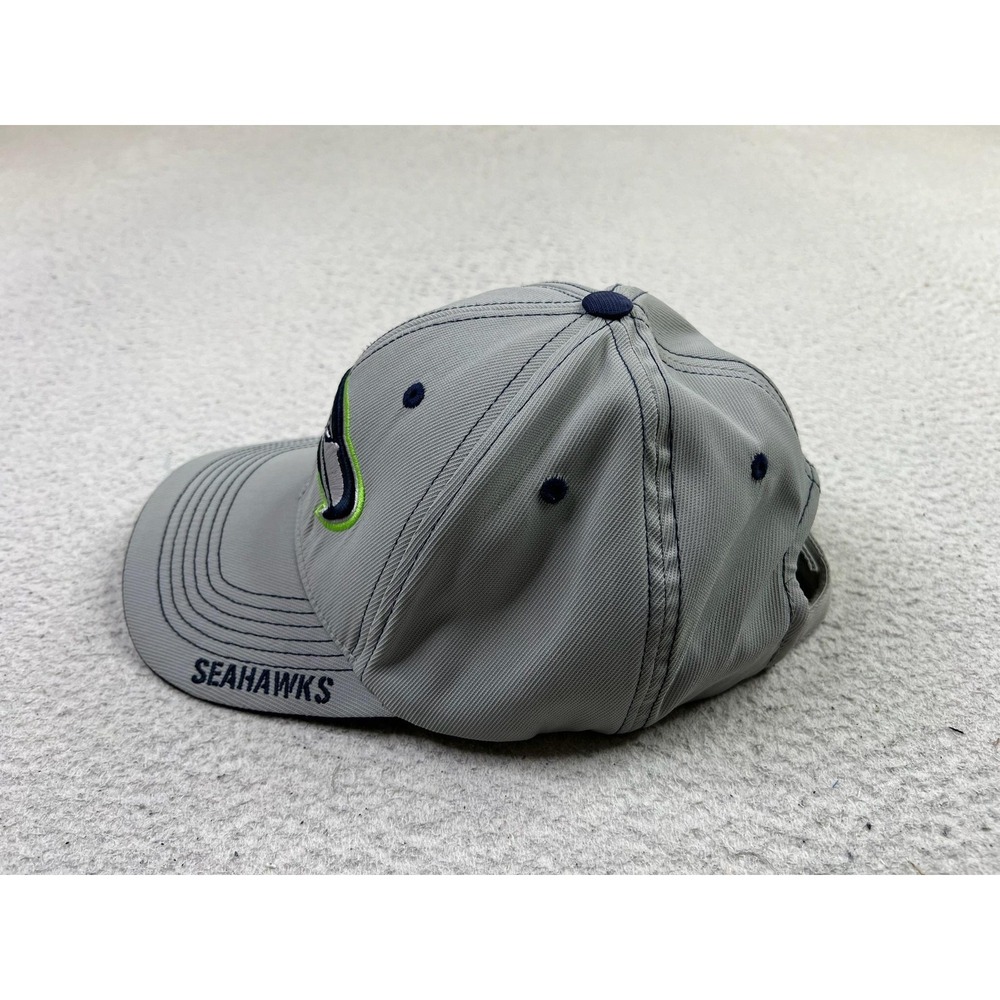Seattle Seahawks Hat Cap Strap Back Mens One Size Gray NFL Football Embroidered - Picture 2 of 9